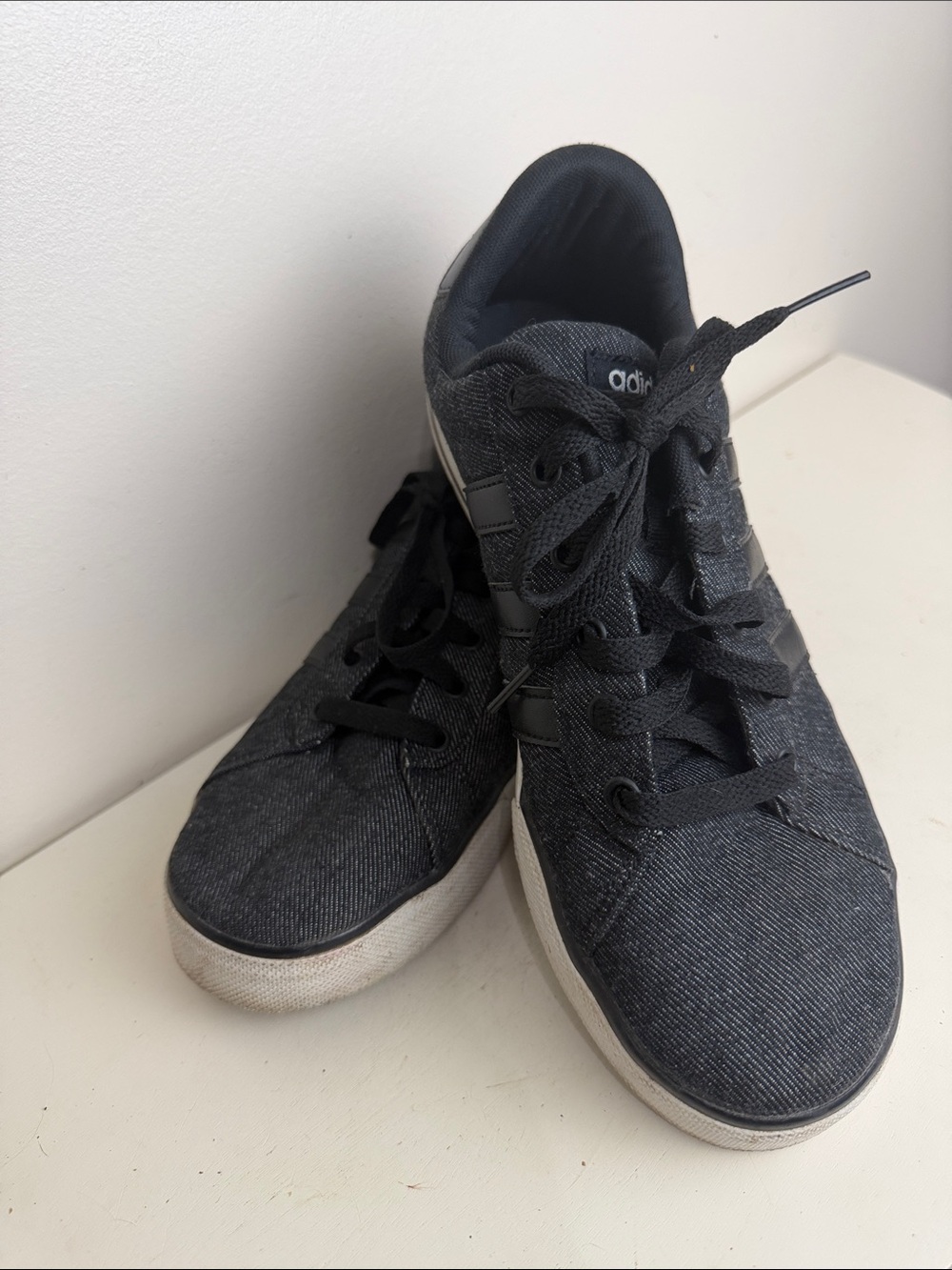 adidas Black Denim Casual Lace-Up Sneakers